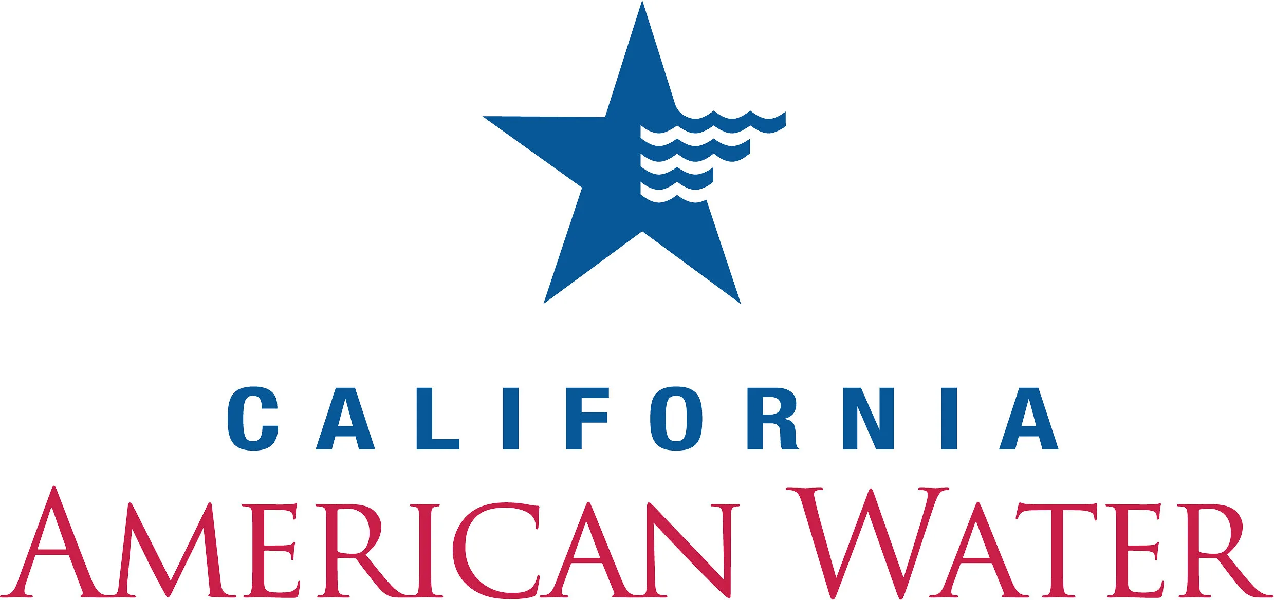 California American Water logo with a blue star and waves above red lettering.