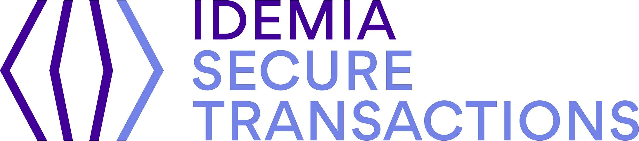 IDEMIA Secure Transactions logo in purple and blue on a white background