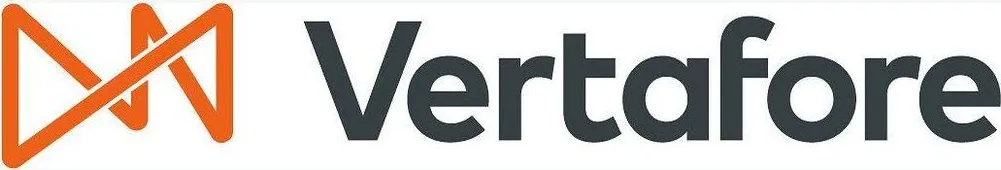 Vertafore logo with an orange icon and dark grey text.