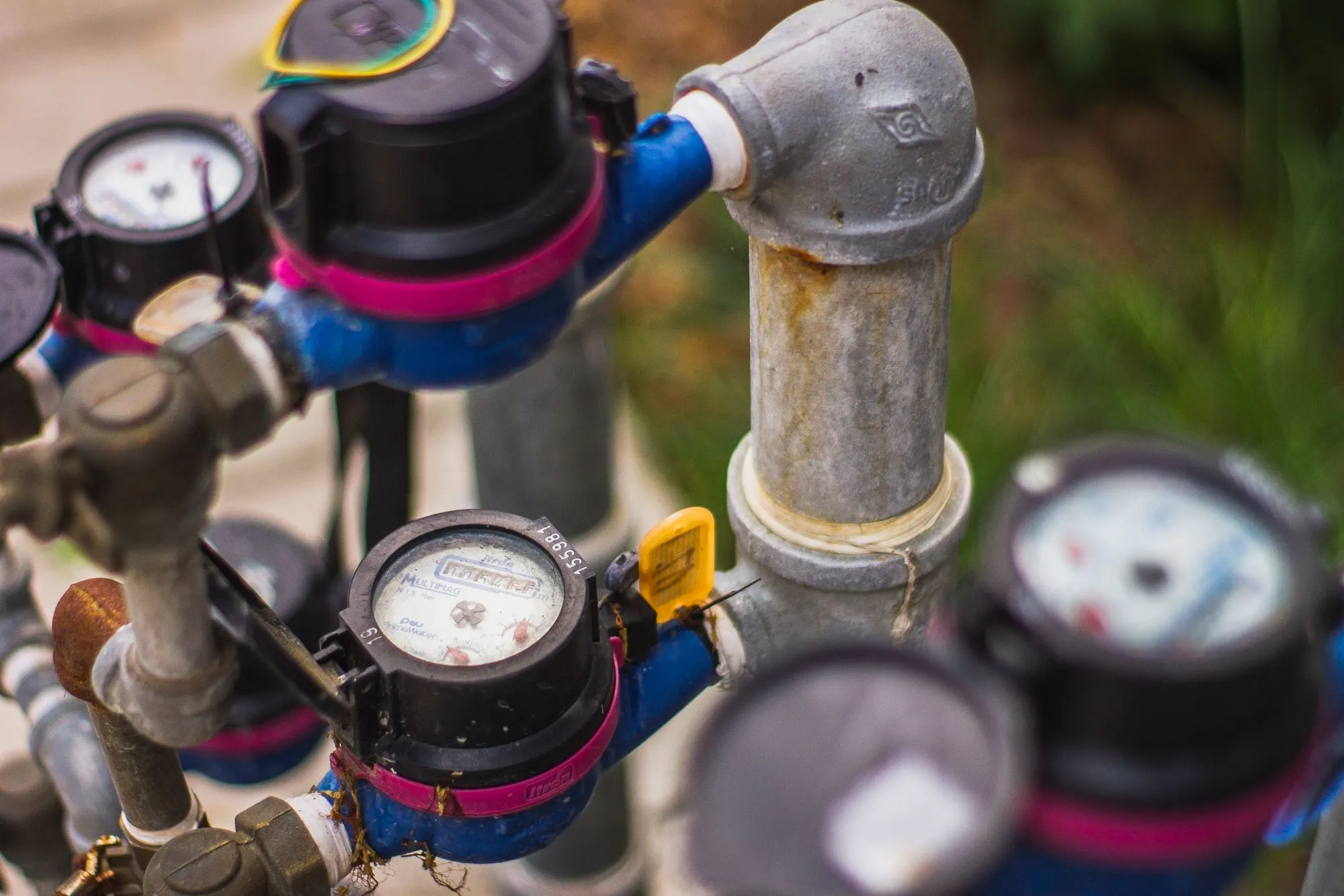 Water meters fitted to household supply pipes